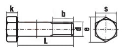 Болт высокопрочный с шестигранной головкой с увеличенным размером под ключ EN 14399-WA (ранее-DIN 6914)