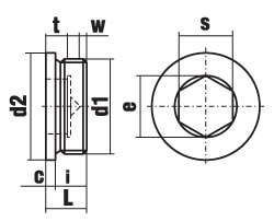 DIN 908 Пробка со сжимом и внутренним шестигранником (цилиндрическая резьба/цилиндрическая трубная резьба)