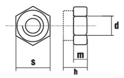DIN 6925 Шестигранная гайка с зажимным элементом, цельнометаллическая